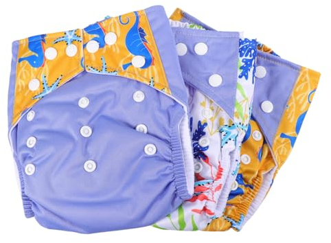 Abaodam 3stücke Stoffwindeln Verstellbare Stofftaschenwindeln Wasserdichte Wiederverwendbare Windeln Pack Universalgröße