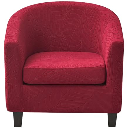 Meigeh Sesselbezug Stretch Sesselschoner 2 Stück Sesselhusse Stretch Sesselüberwurf für Tullsta Stuhl Cocktailsessel Schonbezüge Weinrot