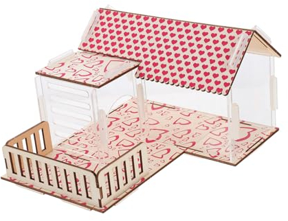 INOOMP Doppelstöckiges Hamsterhaus Mit Kletterspielzeug Transparentes Spielhaus Für Kleine Haustiere Für Hamster Und Kleintiere Sicheres Und Langlebiges Zubehör