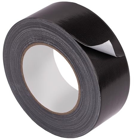 MIVOS Ruban adhésif universel - 50 m x 48 mm - Noir - Ruban Adhésif En Tissu pour Réparer, Isoler, Fixer, Emballer, Calfeutrer - pour L'intérieur et L'extérieur - MADE IN EU