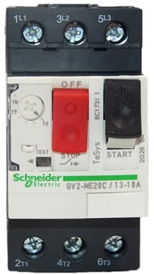 Bouton de disjoncteur magnétique thermique de moteur 3P GV2ME20C, interrupteur de Protection du moteur, réglage de la plage de courant 13-18A 100KA, 1 pièce