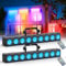 LED Bar Wallwasher, Rtktoup 9 x 6W LED RGBW Strahler Discolicht Partylicht Lichteffekte Bühnenlicht dmx Controller Musikgesteuert Strobe Beleuchtung für DJ Party Outdoor mit Fernbedienung, 2 Stück