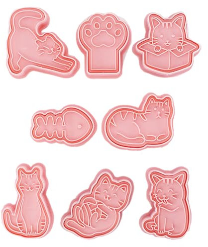 Lot de 8 Emporte-pièces en Forme D'animaux, Emporte Piece Chat Mignon Moule Biscuit en Plastique 3D Emporte Pièces Patisserie Moule Animaux Cookie pour Décoration de Fondant Biscuit Cookie