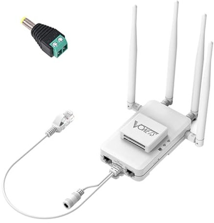 Vonets VAR1200-H 1200Mbps ponte wireless antenna esterna ripetitore WiFi doppia banda, con adattatore DC