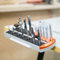 SpeTool Router Bit Storage Rack, Versatile 14 Bit Bases for 1/2 and 1/10.2 cm Shank Router Bit or 13*13mm Router Bit Box, Router Bit Storage Inserts Holds Up to 56 Router Bit (Sliver)