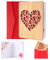 Svalor Karte aus Holz Liebe,Bambuskarte mit Herz,Handgefertigte Beschreibbare Hochzeitskarte,Herz Karte mit Umschlag für Hochzeit Jahrestag Valentinstag