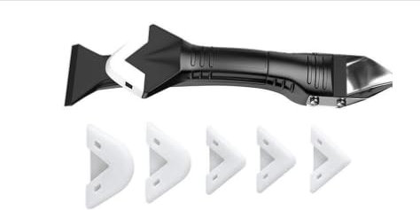 Glue Remover Tool 5 in 1 Silicone Spatula,Removing and Caulking Tool with 5 Replaceable Caulking Pads for Floor Tile or Glass,Tile Gaps Glue Finishing Tools,for Bathrooms, Kitchens, Floors