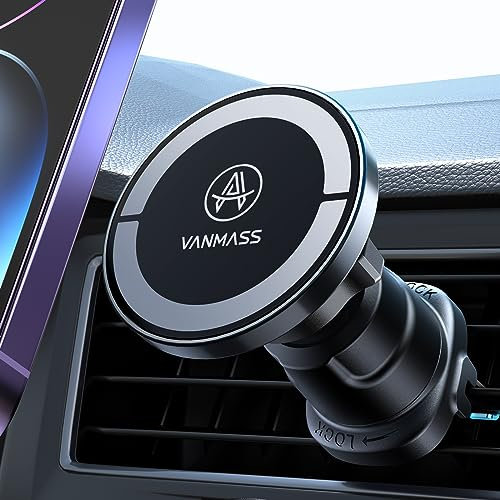 VANMASS für MagSafe Autohalterung [Militär-Klasse] Handyhalterung Auto Magnet Starker Magnetkraft Handy Halterung Auto Zubehör für iPhone 16 15 14 13 Pro Max Plus Mini, Allen Smartphone