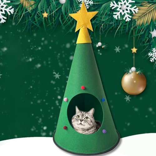 Albero per gatti di Natale, 66 cm, albero per gatti da interno, mobili per gatti con giocattolo per gatti, decorazione natalizia, spaziosa cuccia per gatti, regalo per gatti