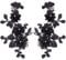 CABODYALS 2 Stück 2 Stile Schwarze Blumen Stickerei Applikation Vintage Perlen Pailletten Spitzen Applikationen 3D Blumen Strass Zum Aufnähen Ornament Patches Zum Nähen Herstellen von Kleidern Partyta