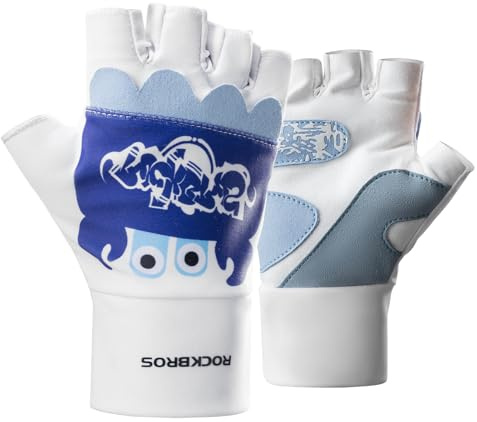 ROCKBROS Kinder Fingerlose Handschuhe, Halbfinger Fahrradhandschuhe | Rutschfest Sporthandschuhe für Jungen Mädchen Scooter Fahrrad