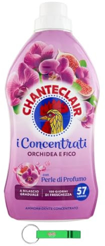 4x Chanteclair I Konzentrat Weichspüler, Orchidee und Feige – 57 Waschgänge, 1140ml + Beni Culinari Kostenloser Schlüsselanhänger