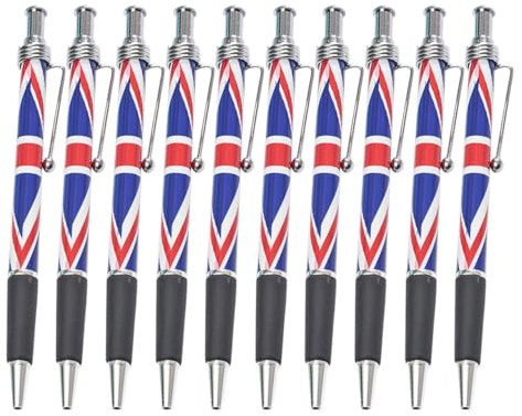 SHINEOFI Kugelschreiber 10 Stück Kugelschreiber Mit Britischer Flagge Glatte Schreibstifte Schwarzer Gel-Tintenstift Patriotisches Schreibgerät Für Den Unabhängigkeitstag Bürobedarf