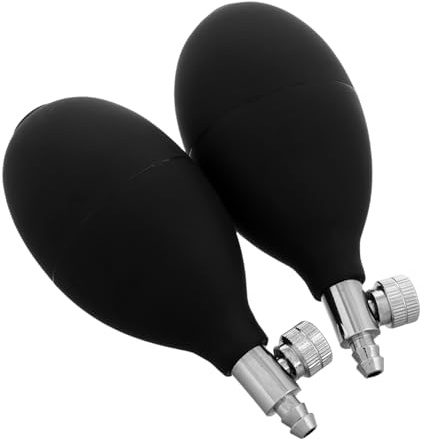 Handluftpumpe mit Druckabbau und Ventil, 2 Stück für Hausgebrauch | PVC und Metall, Ergonomisches Design mit Bequemem Griff, Geeignet für Aufblasbare Kissen und Nasenreinigung