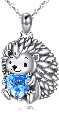 ONEFINITY Igel Halskette 925 Sterling Silber Igel Anhänger Halskette Niedliche Tierschmuck Geschenk für Frauen