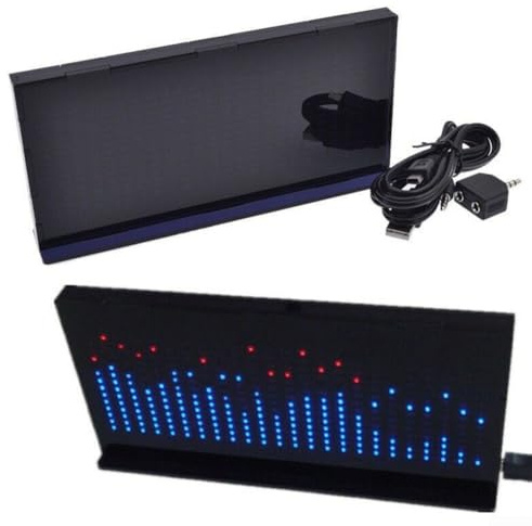 PETSTIBLE Spektrumanalysator, AS1424 Professioneller LED-Musik-Audio-Spektrum-Analysator, 24 Frequenzbänder, 32-Bit-Prozessor, USB