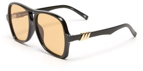 Le Specs FORTUNE TELLER BLACK - Sonnenbrille für Damen Runde Rahmenform mit UV-Schutz LSP2552132