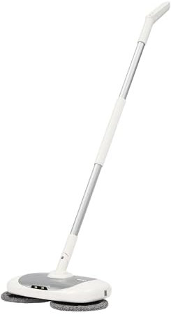 Mopa eléctrica con cubo de limpieza, equipada con un gran cubo de limpieza, fregona eléctrica inalámbrica para la limpieza del suelo (plata)