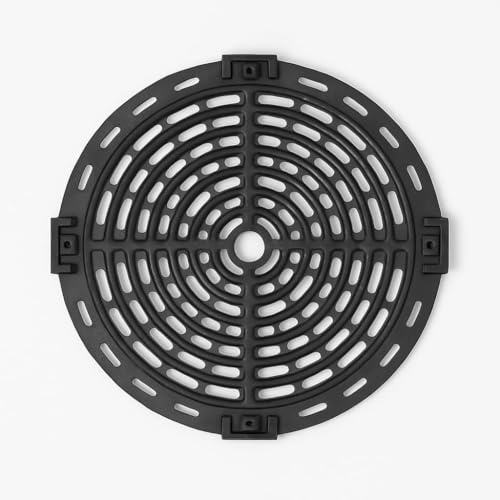 Air Fryer Grill Pan Replacement – 10 Inch Diameter Circle Crisper Plate for Circle Basket Air Fryers - Non-Stick Stainless Steel Grill Plate – Durable Design – Black, Pack of 1