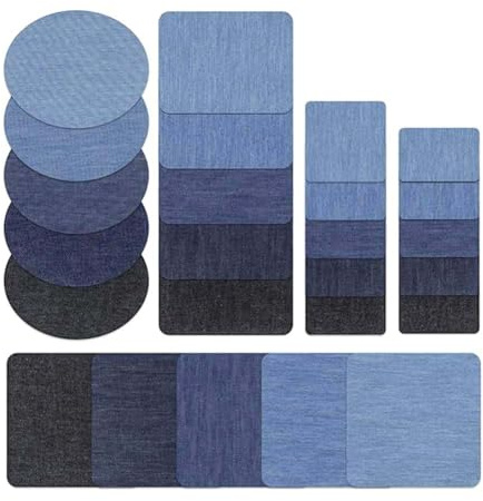 Joselin 25PCS Iron on Patches for Clothing Repair Jean Patches for Outside Sew on Iron on Patches for Jeans Kits