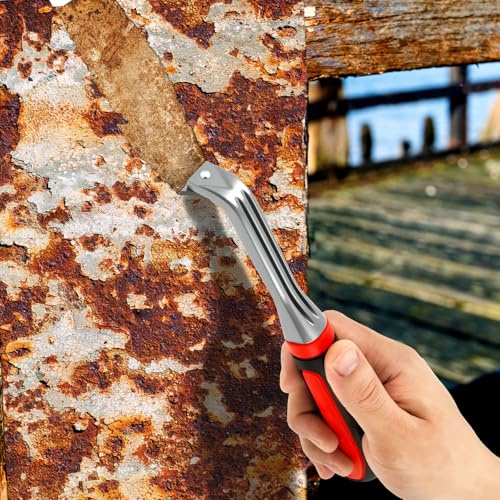 Kraft-Schaber 24x4,5x2,5 cm Dreieck-Ziehklinge Hochwertige Universalschaber Ergonomisch UltraRutschfester Zugschaber Farbschaber Tapetenschaber Carbide Scraper für Holz Metall Stein