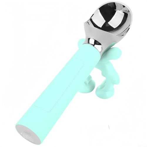 Honseadek Rechargeable Ice Cream Scoop Electric Heated with LED Temperature Indicator, Handheld Automatic Heating, 2000mAh Battery, for Frozen Treats and(Blue)