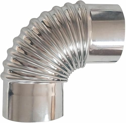 90 Grad Edelstahl Ofenrohrbogen 3,94 Zoll/10 cm Kaminofen Zubehör