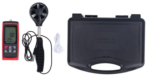 Anemometro per Tende Sole, Misuratore di Velocità del Digitale Portatile con Sensore Estendibile, Schermo LCD Retroilluminato - Alta Precisione, Multifunzione Temperatur