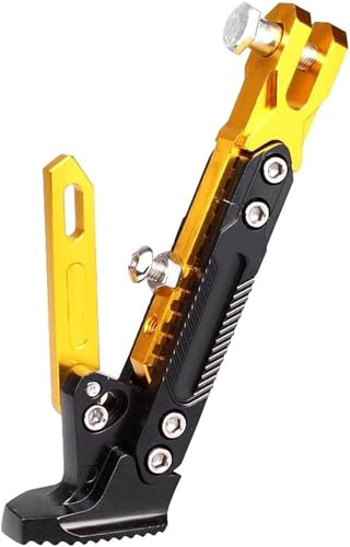 Motorrad Seitenständer für Peugeot Kisbee 50/100 / PM 01,Einstellbare Seitenständerhalter Seitenstütze Seitenh Seitenhalterung Halter Fußstütze Ständer Stativ,Yellow