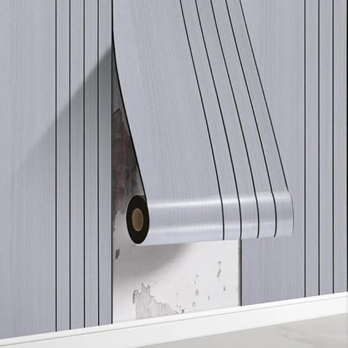 Swehooirt 3MM Thick 3D Self Adhesive Wallpaper Insulating Light Gray Panel Wallpaper Wood Effect Grating Dampproof Peel and Stick Wall Panels Removable Wall Paper for Livingroom Bedroom