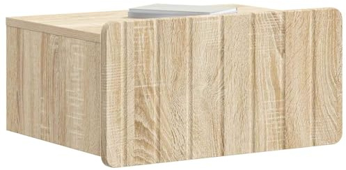 vidaXL Wandmontierter Nachttisch 2 pcs Sonoma-Eiche 49 x 34,5 x 24 cm, Vintage rechteckiger Wandmontage-Schrank, stylische Nachttisch-Einheit, clevere Aufbewahrungslösung, ordentliches Möbel
