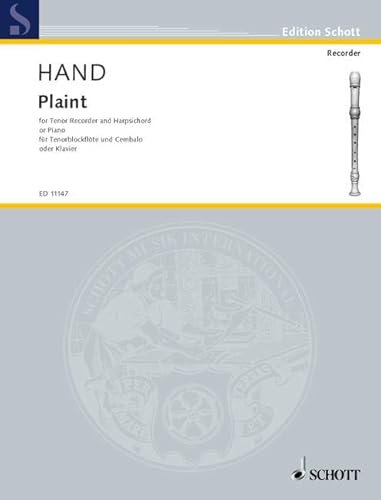 Plaint: tenor recorder and harpsichord (piano).