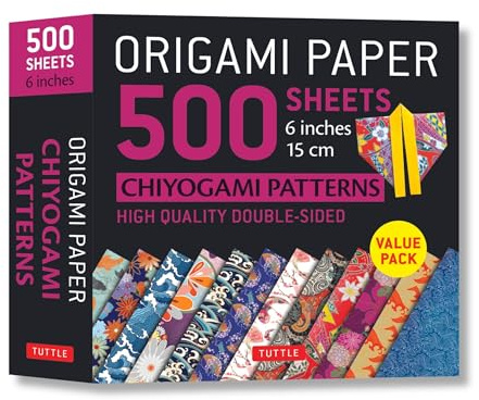 Origami Paper Chiyogami Patterns 500 Sheets 6 inches 15cm: High-Quality Origami Sheets Printed with 12 Different Designs