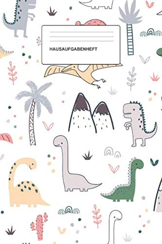Hausaufgabenheft: Das Hausaufgabenheft für Grundschule und Co. mit tollen Tiermotiven, Softcover, Motiv: Dinosaurier