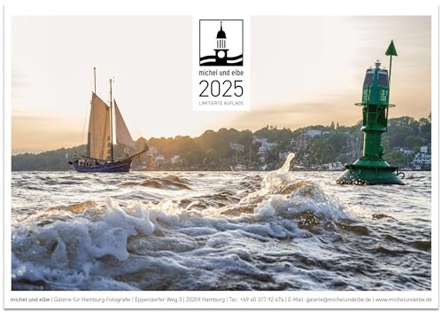 michel und elbe Kalender 2025 - Farbe: Hamburg Kalender in limitierte Auflage