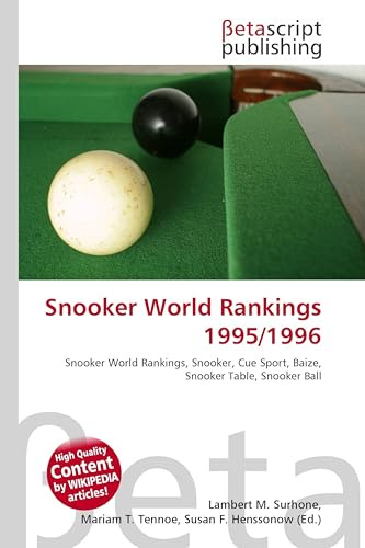 Snooker World Rankings 1995/1996: Snooker World Rankings, Snooker, Cue Sport, Baize, Snooker Table, Snooker Ball