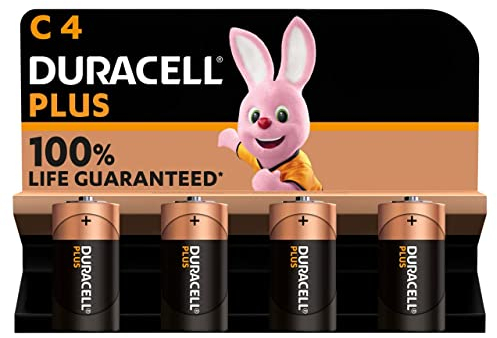 Duracell Pila Plus baby D (LR14) 1,5V, confezione da 4