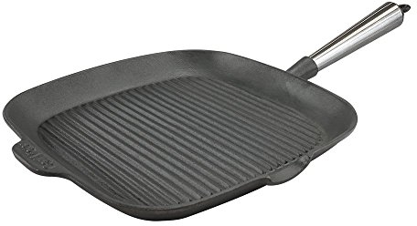Carl Victor - Gusseisen Grillpfanne eckig 28 x 28 cm mit Edelstahlgriff