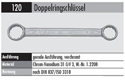 Elora 120024271000 Doppelringschlüssel gerade 120-24x27mm
