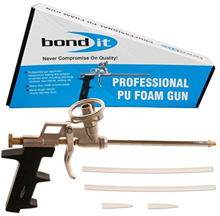 Professional Expanding Foam Gun Chrome Polyeurthane PU Foam Cleaner Applicator