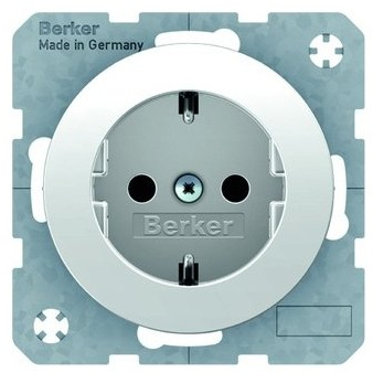 BERKER Steckdose R.1/R.3 polarweiß, glänzend 47432089