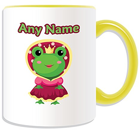 UNIGIFT Personalised Gift - Frog Princess Mug (Fairy Tale Design Theme, Colour Options) - Any Name/Message on Your Unique - Crown Prince