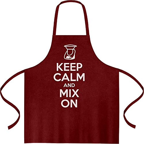 ENDLICH ALS SCHÜRZE Keep Calm and Mix On - Motiv für Thermomix Liebhaber Top Qualität Kochschürze, Grillschürze, Latzschürze One Size Bordeaux
