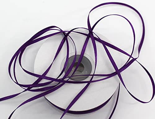 CaPiSo 100m Satinband 3mm Schleifenband Geschenkband Dekoband Satin Hochzeit Weihnachten Weihnachtsband (Lila)