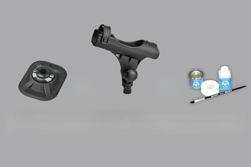 Set: Rod Holder R + Ribport + Kleber Kit, (schwarz) Railblaza Rutenha 03-0011-11