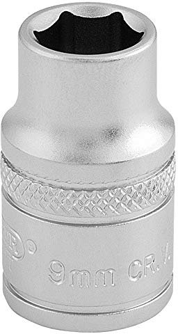 Draper 16534 3/8-Inch Square Drive 6 Point Metric Socket, 9mm Size , Blue