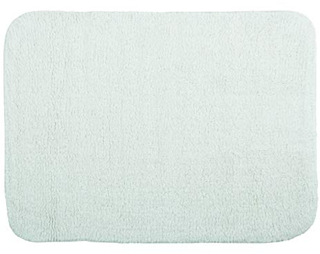 Spirella Badteppich Badematte Duschvorleger 100% Baumwolle Hochflor | flauschig | rutschhemmend | geeignet für Fußbodenheizung | 50x70 cm | Weiß