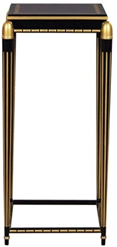 Casa Padrino Luxus Wohnzimmer Blumentisch Schwarz/Gold 45 x 45 x H. 95 cm - Luxus Beistelltisch