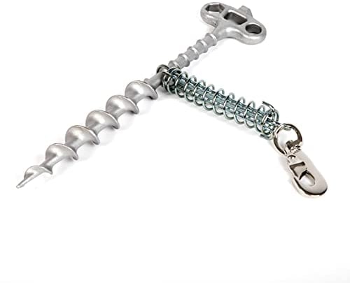 Peggy Peg – Schraubhering PetPeg zum Anleinen von Hunden & Katzen – Anlegepflock für Hunde – Leinenbefestigung mit Höhenverstellung – Spiralhering für Hundeleine – Erdanker aus rostfreiem Aluminium