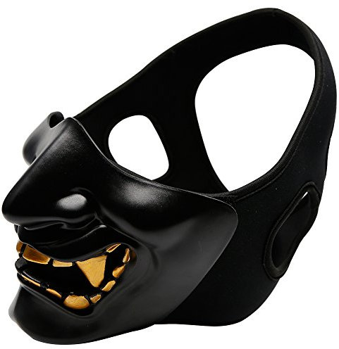Demi-Visage, Masque Protecteur, Masque, Sourire, Masque, Masque, Gardien, Prajna, Masque pour Halloween, Cosplay, Costume Party et Film Prop-BK